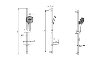 Душевой гарнитур Aquatek Вега AQ2021BGM оружейная сталь